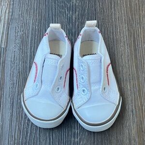 Gymboree White Sneakers with Red Stitching